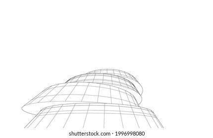 abstract buildings architectural drawing 3d