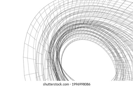 abstract buildings architectural drawing 3d