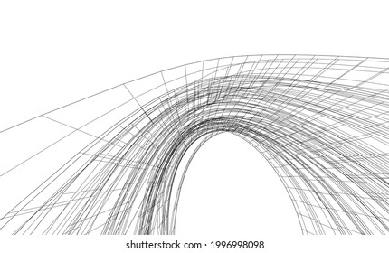 dibujo arquitectónico de edificios abstractos 3d