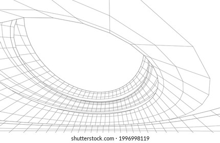 abstract buildings architectural drawing 3d