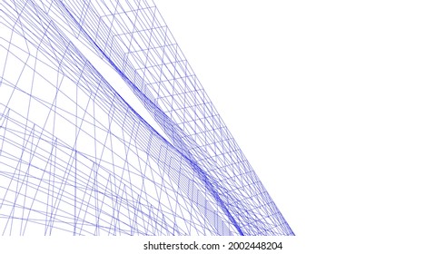 abstract buildings architectural drawing 3d