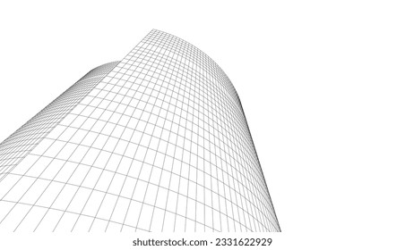 abstract buildings architectural drawing 3d