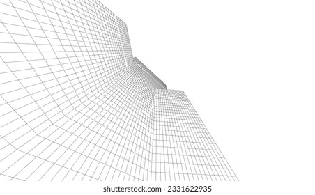 abstract buildings architectural drawing 3d