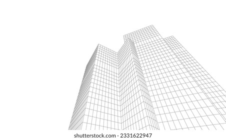 abstract buildings architectural drawing 3d