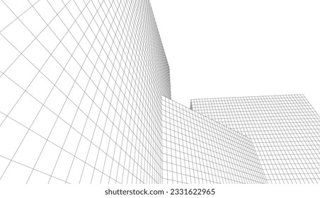dibujo arquitectónico de edificios abstractos 3d