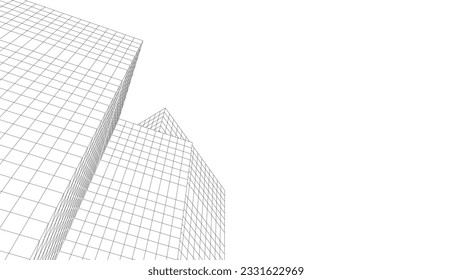 abstract buildings architectural drawing 3d
