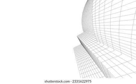 abstract buildings architectural drawing 3d