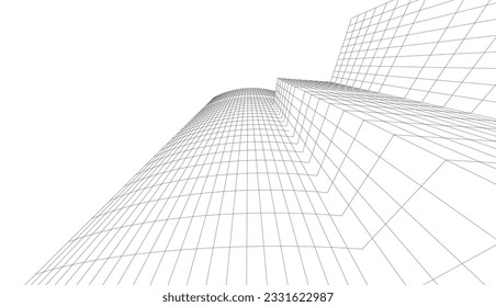 abstract buildings architectural drawing 3d