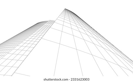 abstract buildings architectural drawing 3d