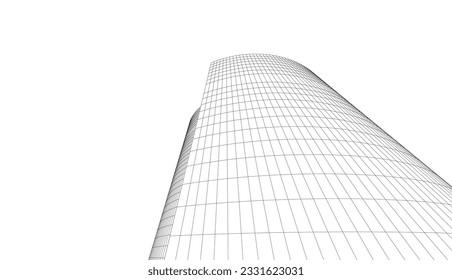 abstract buildings architectural drawing 3d