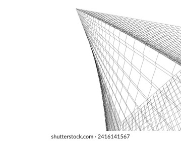abstract buildings architectural drawing 3d