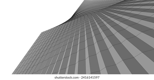 dibujo arquitectónico de edificios abstractos 3d