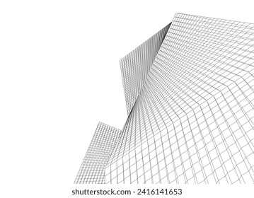 abstract buildings architectural drawing 3d