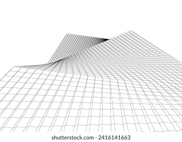 abstract buildings architectural drawing 3d