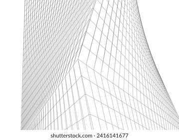 abstract buildings architectural drawing 3d