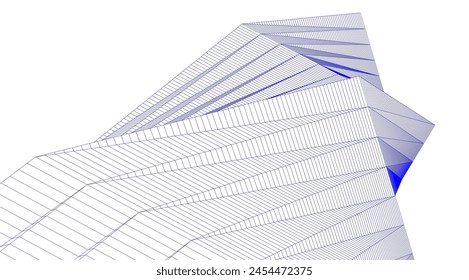 abstract buildings, architectural drawing 3d