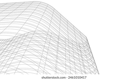 edificios abstractos, dibujo arquitectónico 3d