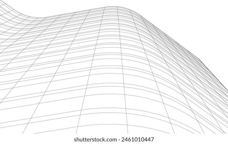 edificios abstractos, dibujo arquitectónico 3d
