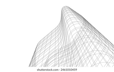 abstract buildings, architectural drawing 3d