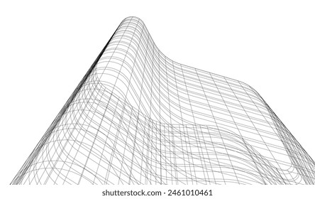 abstract buildings, architectural drawing 3d