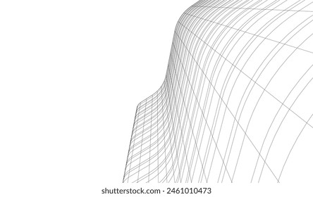abstract buildings, architectural drawing 3d
