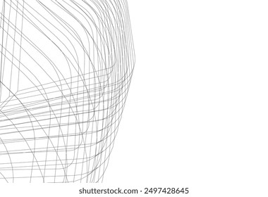 Edificios abstractos, dibujo arquitectónico 3D