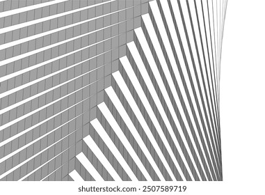 abstract buildings, architectural drawing 3d illustration