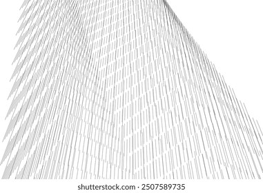 abstract buildings, architectural drawing 3d illustration