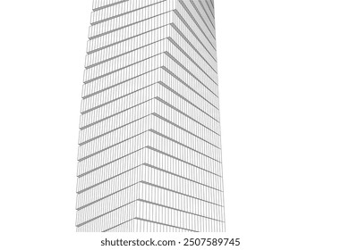 abstract buildings, architectural drawing 3d illustration