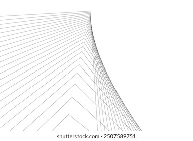 abstract buildings, architectural drawing 3d illustration