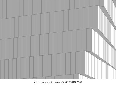 abstract buildings, architectural drawing 3d illustration