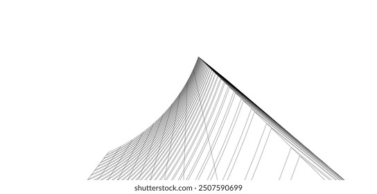 abstract buildings, architectural drawing 3d rendering