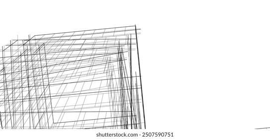 Edificios abstractos, dibujo arquitectónico Representación 3D