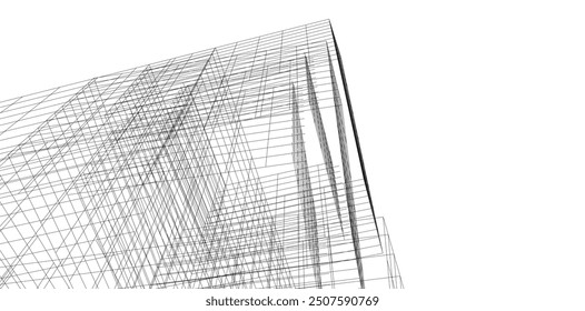 Edificios abstractos, dibujo arquitectónico Representación 3D