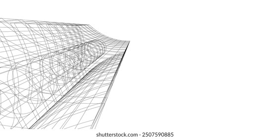 Edificios abstractos, dibujo arquitectónico Representación 3D
