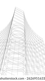 abstract buildings, architectural drawing 3d