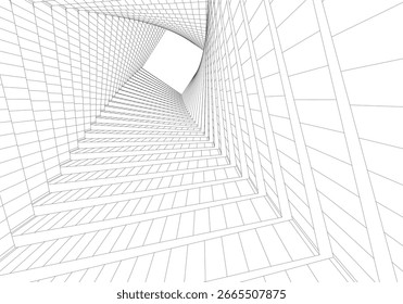 Edificios Abstractas Dibujo arquitectónico 3D