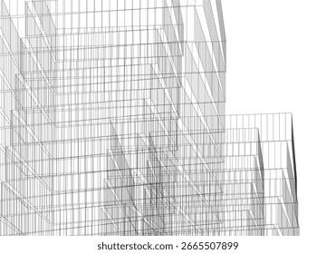 Edifícios abstratos desenho arquitetônico 3d