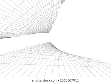 Abstrakte Gebäude Architekturzeichnung 3d