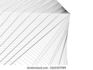 Abstract buildings architectural drawing 3d