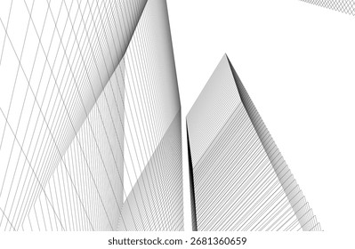 Edificios Abstractas Dibujo arquitectónico 3D