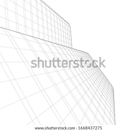 abstract buildings, architectural drawing 3d