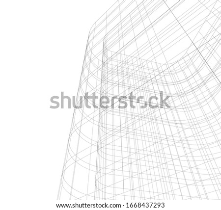 abstract buildings, architectural drawing 3d