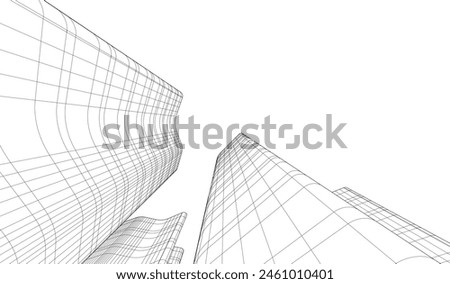 abstract buildings, architectural drawing 3d