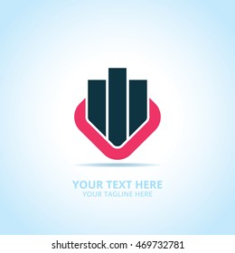 Abstract buildings block logo, design concept, emblem, logotype element for template.