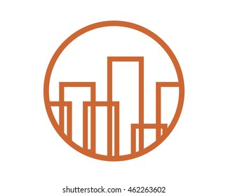 abstract buildings icon line skyscraper cityscape architecture construction image vector 