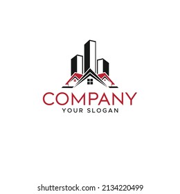 Abstract Buildings Logo Vector. simple home real estate logo vector. 