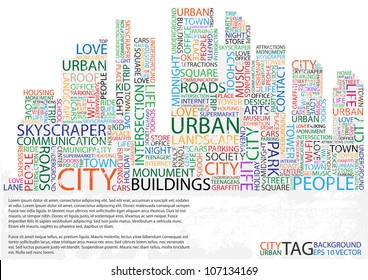 Abstract buildings made from words