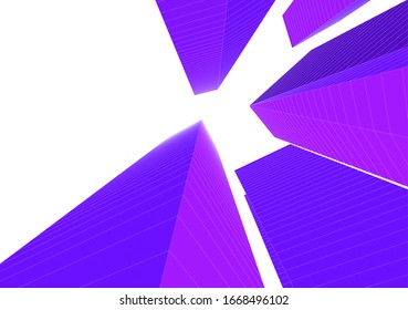 Abstract buildings on white background. Modern architecture 3d 