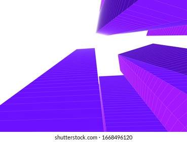 Abstract buildings on white background. Modern architecture 3d 